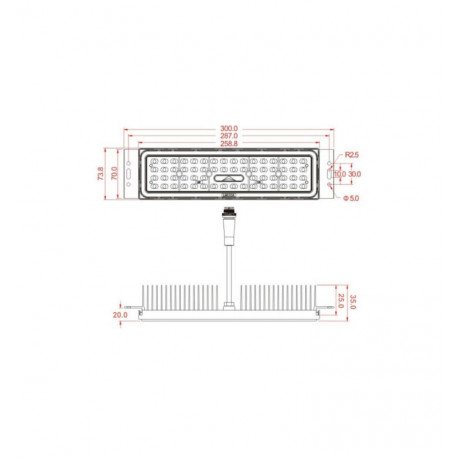 Proyector LED 50W exterior IP65 óptica 25º 180 lm/W Bridgelux