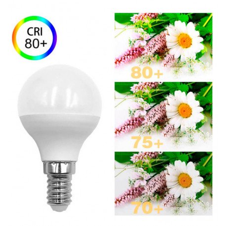 LED-lamp 6W E14 G45 220° OSRAM Chip DURIS sin flick