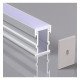 Aluminium inbouwprofiel voor vloer met transparant afdekglas, 2 meter