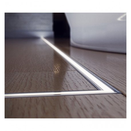 Perfil de aluminio para suelo con tapa translucida 2 metros