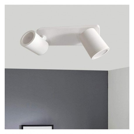Plafond-wandlamp wit 2x GU10 inbouw (IP20)