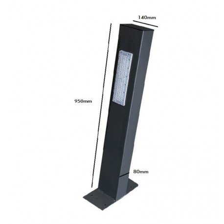LED baliza 50W rechthoekig voor buiten IP65 staal Wanda BRIDGELUX