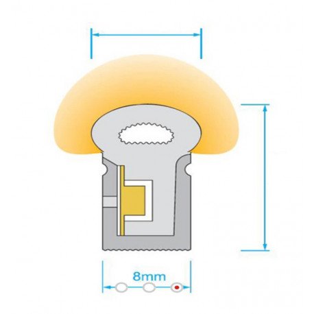 Led-neonstrip 8W 12V flexibel 25 m groen voor signing