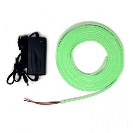 Neon ledstrip groen 6 mm 12V 5 m + voeding