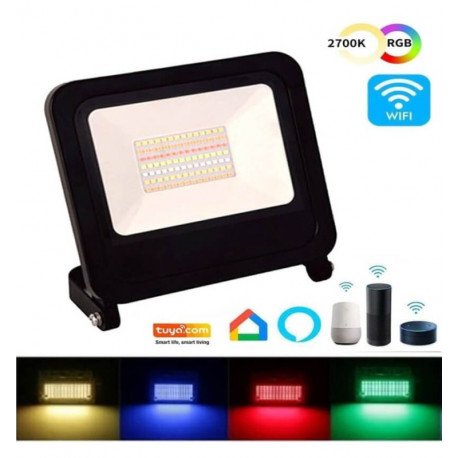 Led-schijnwerper 50W SMART WiFi RGB+CCT dimbaar voor buiten