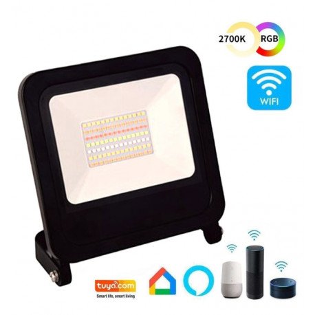 Foco LED 50W SMART WiFi RGB+CCT regulable para exterior