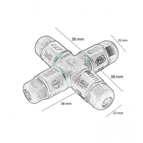 Conector de cables IP68 para exterior, proyectores y farolas