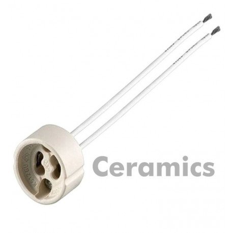 Casquillo adaptador GU10 cerámica 10 cm para LED
