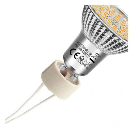 Casquillo adaptador GU10 cerámica 10 cm para LED