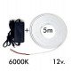 Neon ledstrip 6000K 12V 6mm 5m met voeding en DC5.5 connector