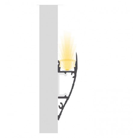 Perfil de aluminio CORNISA 2 m para tira LED con click