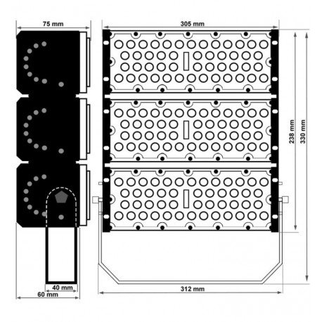 Led- schijnwerper 150W 90° OSRAM Chip SMD3030-3D hoge efficiëntie