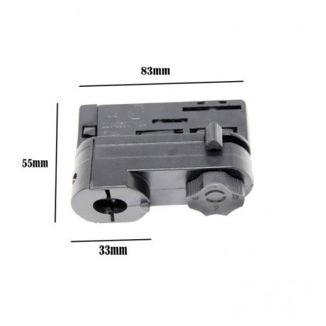 Trifase railconnectoradapter zwart voor ledarmaturen