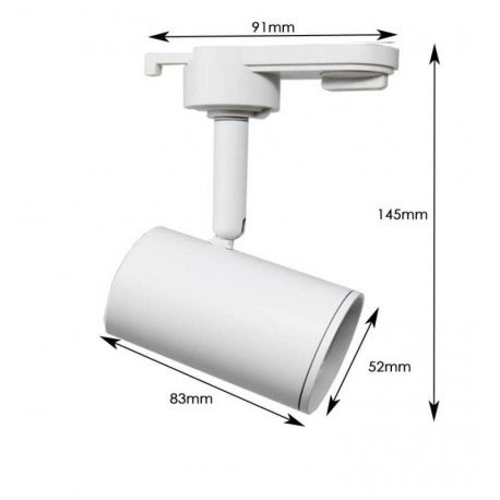 Led-railspot GU10 monofasisch wit aluminium
