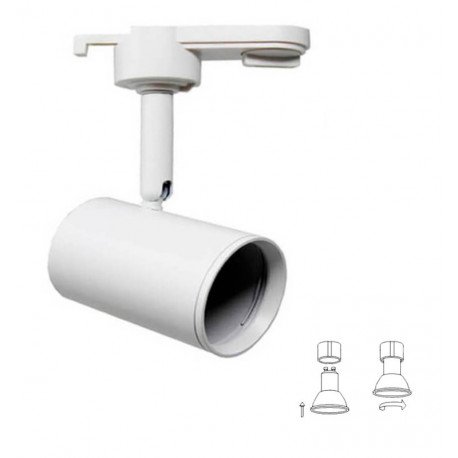 Led-railspot GU10 monofasisch wit aluminium