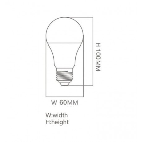 Ledlamp 9W E27 A60 180° OSRAM-chip DURIS sin flick