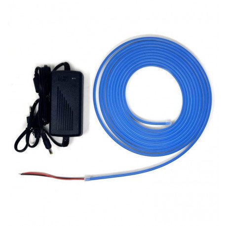 Led-neonstrip blauw 6 mm 12V 5 m + voeding