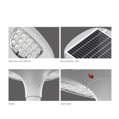 Farola Solar LED 100W exterior con batería BYD 3000K