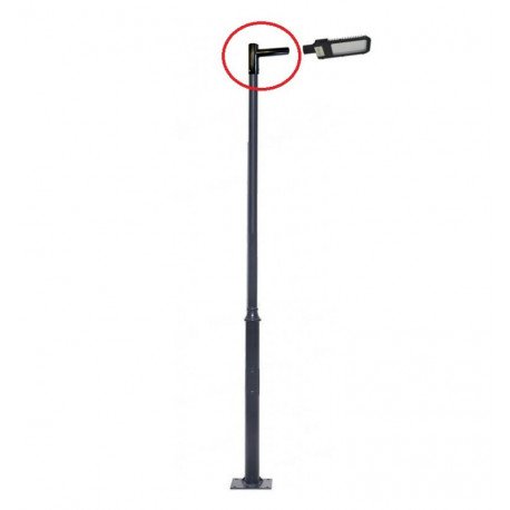 Soporte farola LED punta 60mm para tubo Ø55mm inclinación 110º
