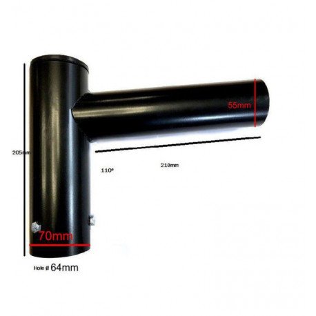 Montagebeugel led-straatverlichting punt 60 mm voor buis Ø 55 mm, kanteling 110°