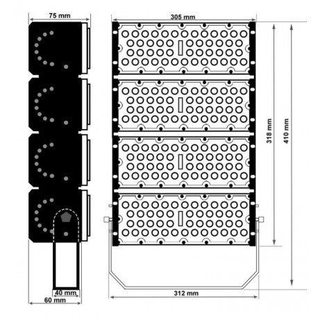 Led-schijnwerper 200W buiten 60° OSRAM DOB MAGNUM aluminium