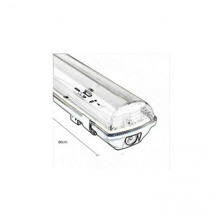 Pantalla estanca IP65 para 2 tubos LED 60cm exterior
