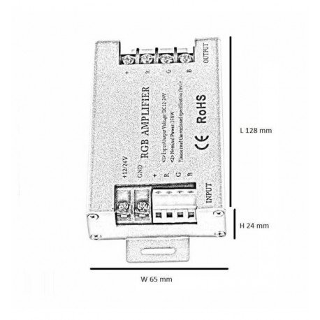 RGB ledstrip signaalversterker 350W 12V-24V voor stabiele signalen