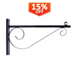 Led straatverlichtingshouder muur-/paalbeugel Forja 60 cm zwart hoogglans