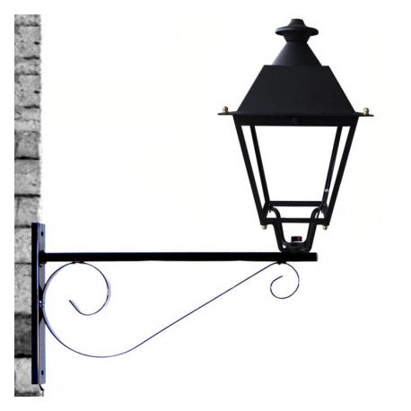Soporte pared y columna Forja 60cm negro brillo para farola LED