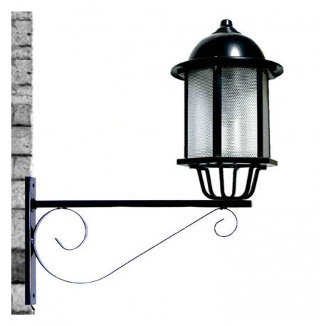 Led straatverlichtingshouder muur-/paalbeugel Forja 60 cm zwart hoogglans