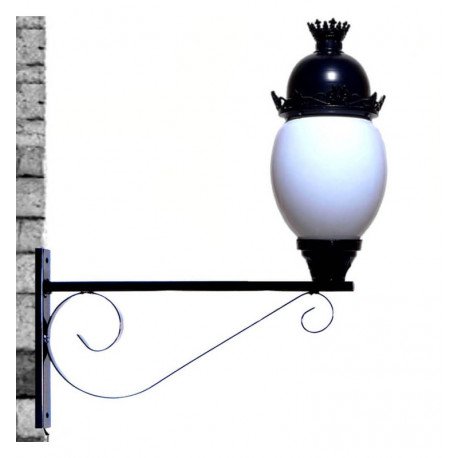 Led straatverlichtingshouder muur-/paalbeugel Forja 60 cm zwart hoogglans