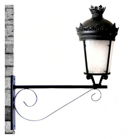 Led straatverlichtingshouder muur-/paalbeugel Forja 60 cm zwart hoogglans