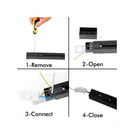 1-fase led-rail versterkt 2 m voor led-schijnwerpers van etalage