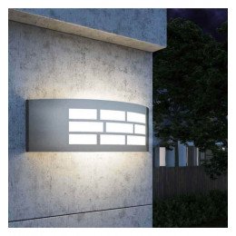 Aplique LED E27 GOTEMBURGO níquel exterior IP44 para pared