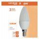 LED vela lamp 6W E14 C37 180° OSRAM DURIS Chip
