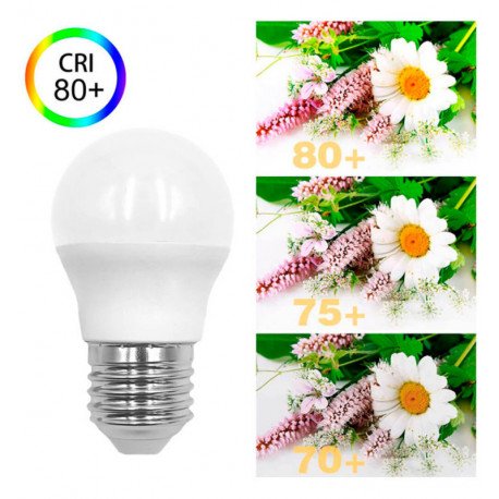 LED-lamp 6W E27 G45 220° OSRAM Chip DURIS sin flicker
