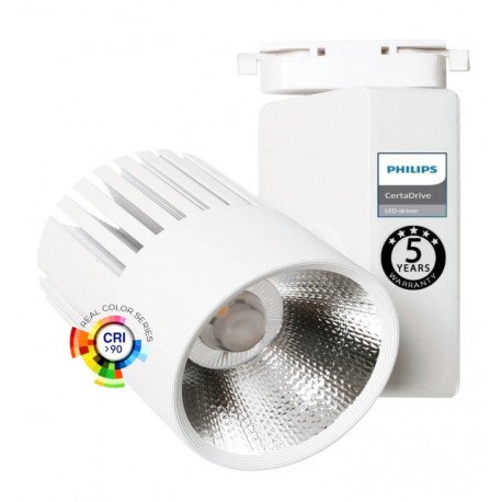 Led-schijnwerper 40W voor monofasige rail wit 100° UPPSALA Philips