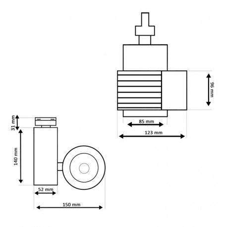 Led-schijnwerper 40W voor monofasige rail wit 100° UPPSALA Philips