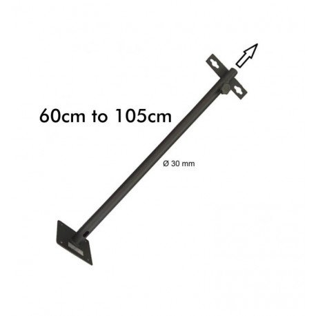 Verstelbare beugel voor led-schijnwerper zwart 60-105 cm voor wand