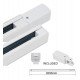 Led driefase rail aluminium 2 m wit voor ledspots