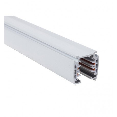 Led driefase rail aluminium 2 m wit voor ledspots