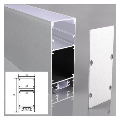 Aluminium led-profiel INFINITY PRO dubbel licht 2 m voor lineaire ledstrips