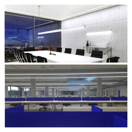 Aluminium led-profiel INFINITY PRO dubbel licht 2 m voor lineaire ledstrips