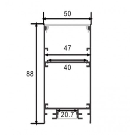 Aluminium led-profiel INFINITY PRO dubbel licht 2 m voor lineaire ledstrips