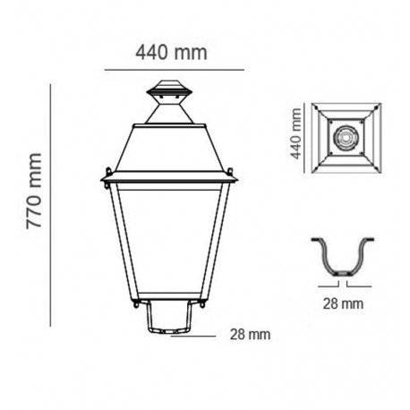 Led-straatverlichting LED Villa aluminium gietvorm 40W-50W-65W-100W buiten