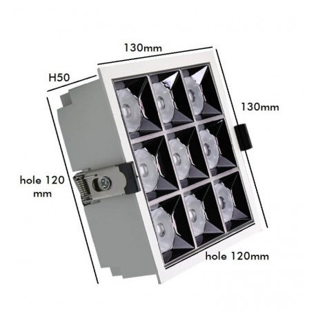 Inbouw downlight LED 40W OSRAM 24° UGR17 antiverblinding