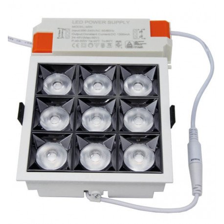 Inbouw downlight LED 40W OSRAM 24° UGR17 antiverblinding