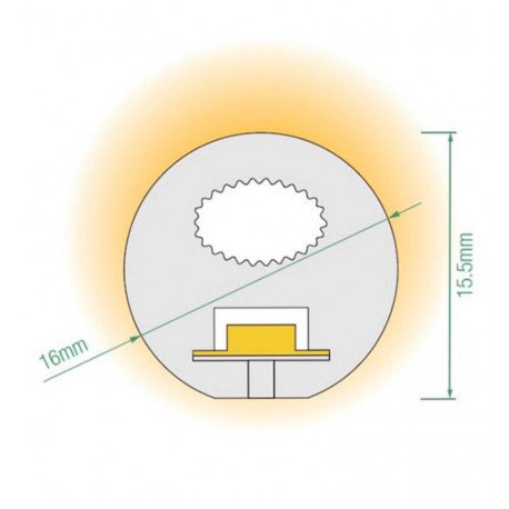LED neon strip circulair flexibele 220V 7W/m 360° voor decoratie oranje