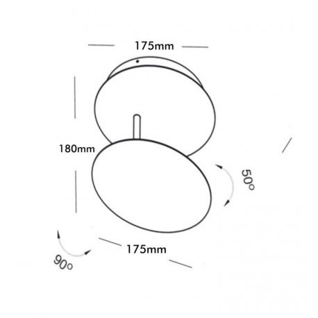 LED Wall Light 5W Eclipse White with Adjustable Light