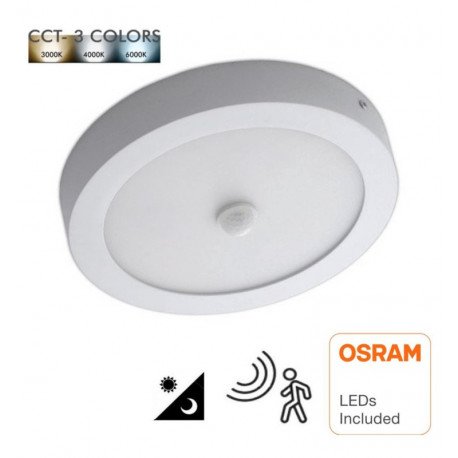 Plafón LED Sensor Movimiento CCT 24W para zonas de paso